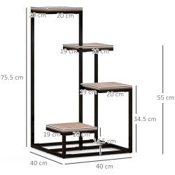 Подставка для цветов Outsunny 845-961V00LR (Brown/Black) Thumb