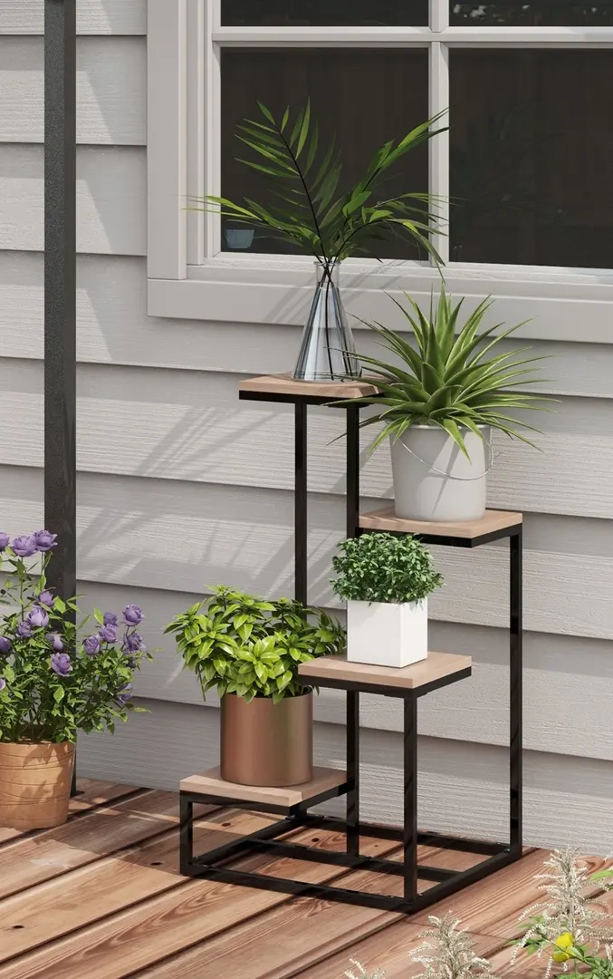 Подставка для цветов Outsunny 845-961V00LR (Brown/Black)