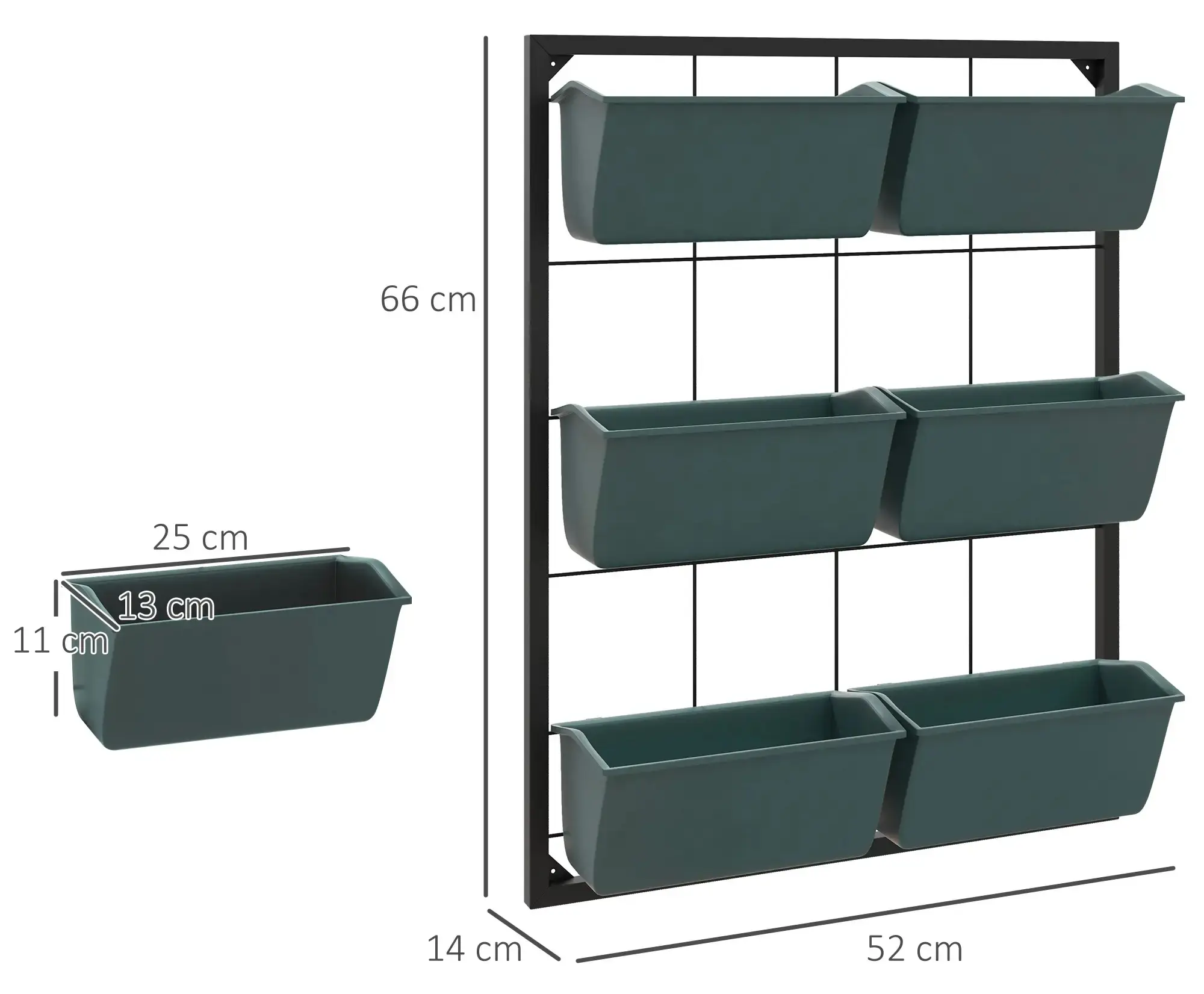 Suport pentru plante Outsunny 84H-051V00DG (Dark Green/Black) - 6