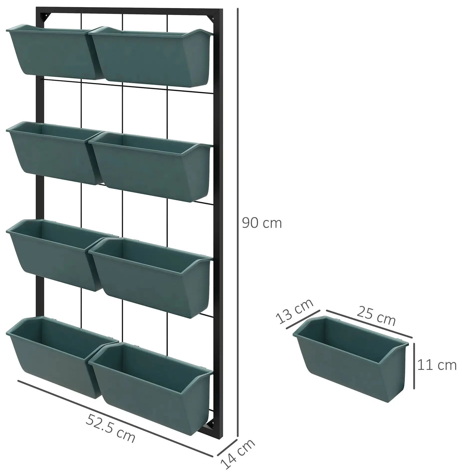 Подставка для цветов Outsunny 84H-051V01DG (Dark Green/Black) - 3