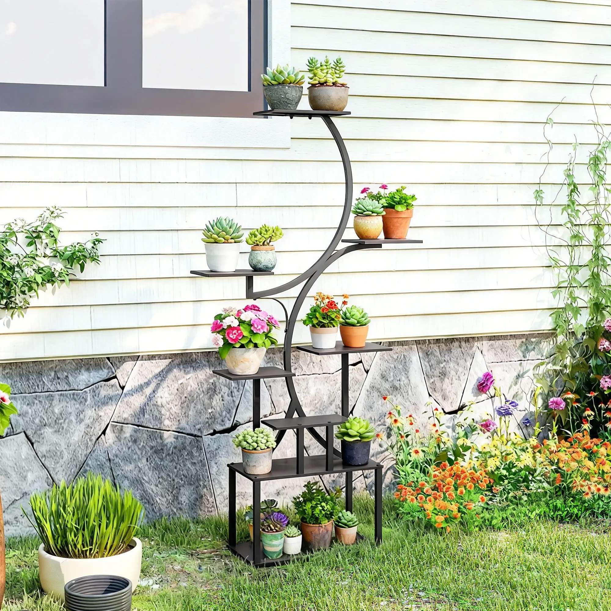 Suport pentru flori Outsunny 84H-534V00BK (Black) - 6