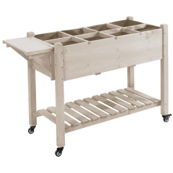 Pat de gradina inaltat cu roti Outsunny 845-396V01ND (Natural) Thumb