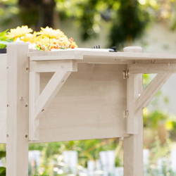 Pat de gradina inaltat cu roti Outsunny 845-396V01ND (Natural) Thumb