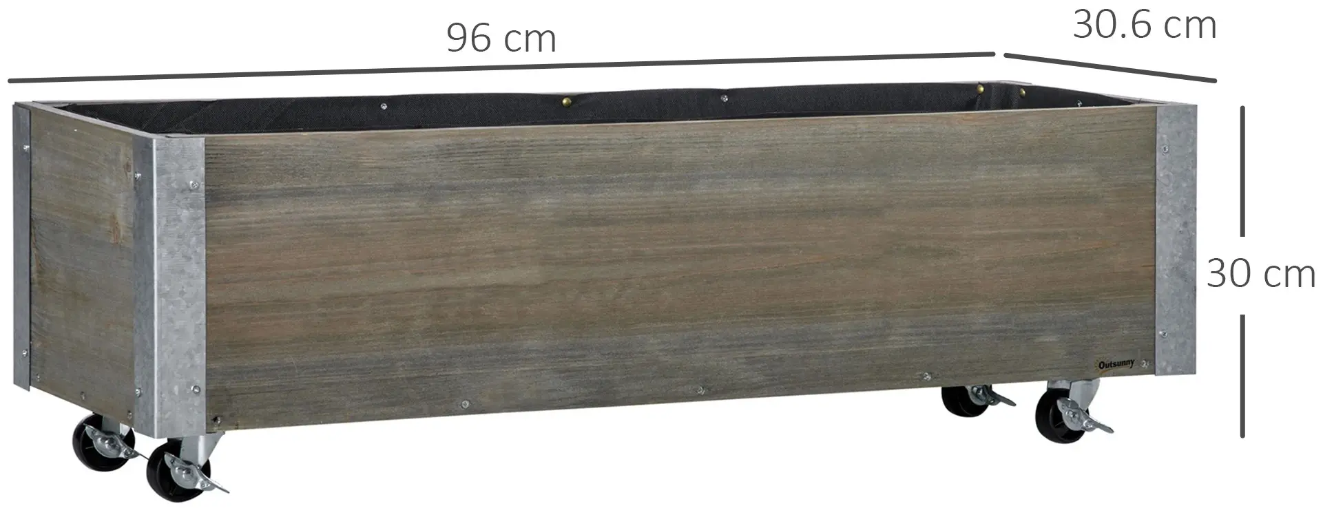 Приподнятая грядка на колесах Outsunny 845-631V01 (Light Grey) - 8