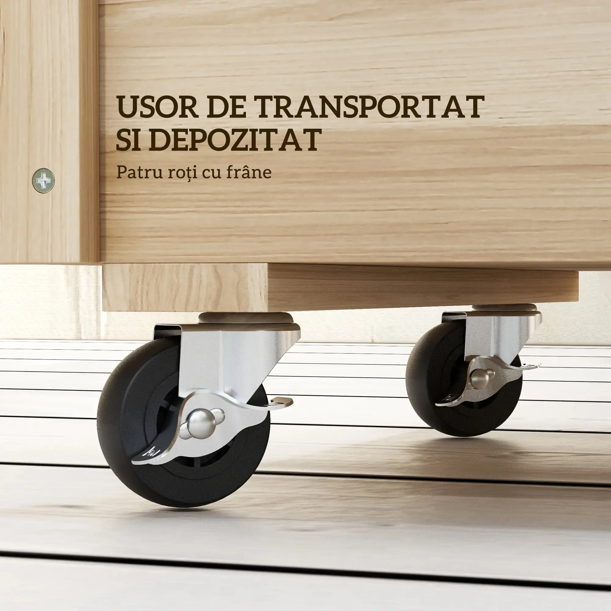 Приподнятая грядка на колесах Outsunny 845-910V00ND (Natural) - 8