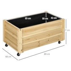 Приподнятая грядка на колесах Outsunny 845-910V00ND (Natural) Thumb