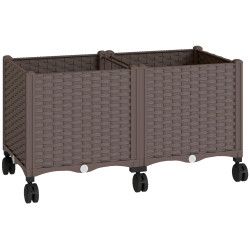 Приподнятая грядка на колесах Outsunny 84H-592V00BN (Brown) Thumb