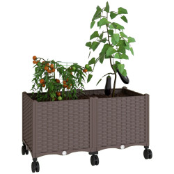 Приподнятая грядка на колесах Outsunny 84H-592V00BN (Brown) Thumb