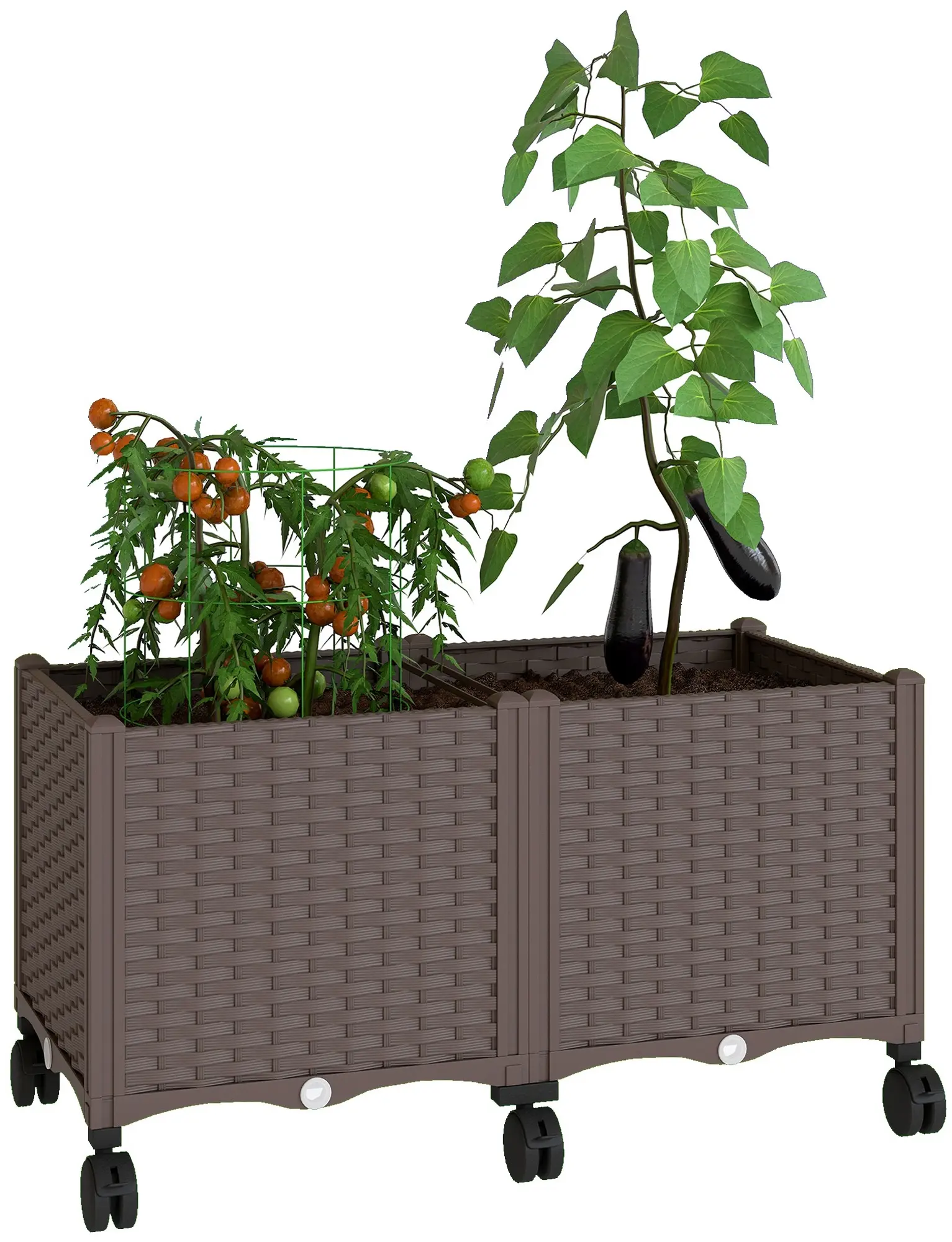 Приподнятая грядка на колесах Outsunny 84H-592V00BN (Brown) - 3