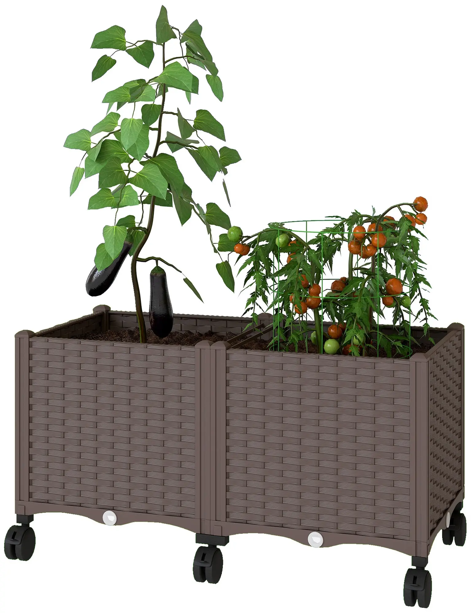 Приподнятая грядка на колесах Outsunny 84H-592V00BN (Brown) - 4