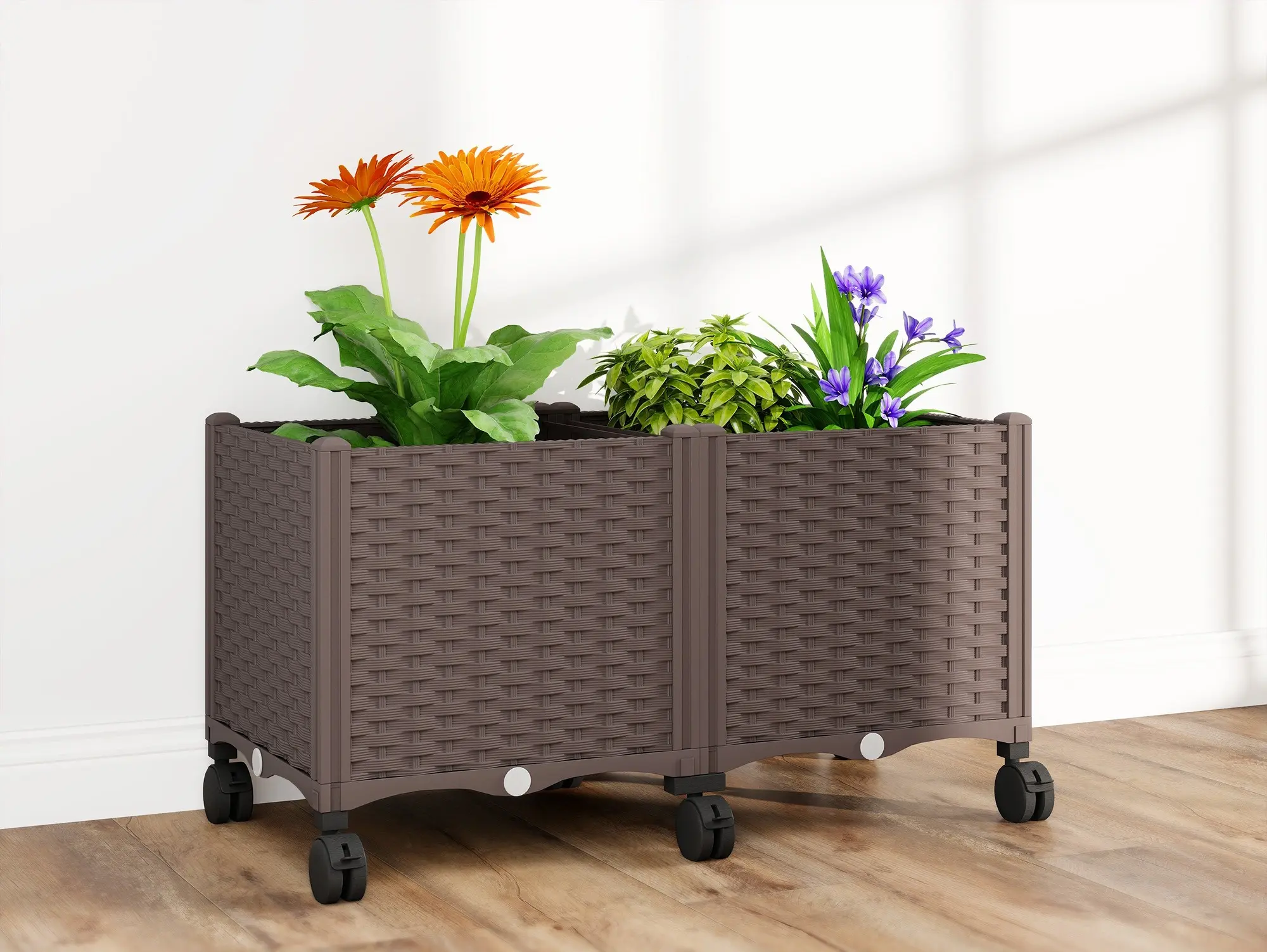 Приподнятая грядка на колесах Outsunny 84H-592V00BN (Brown) - 8