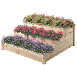 Pat de gradina inaltat Outsunny 845-451 (Natural) Thumb