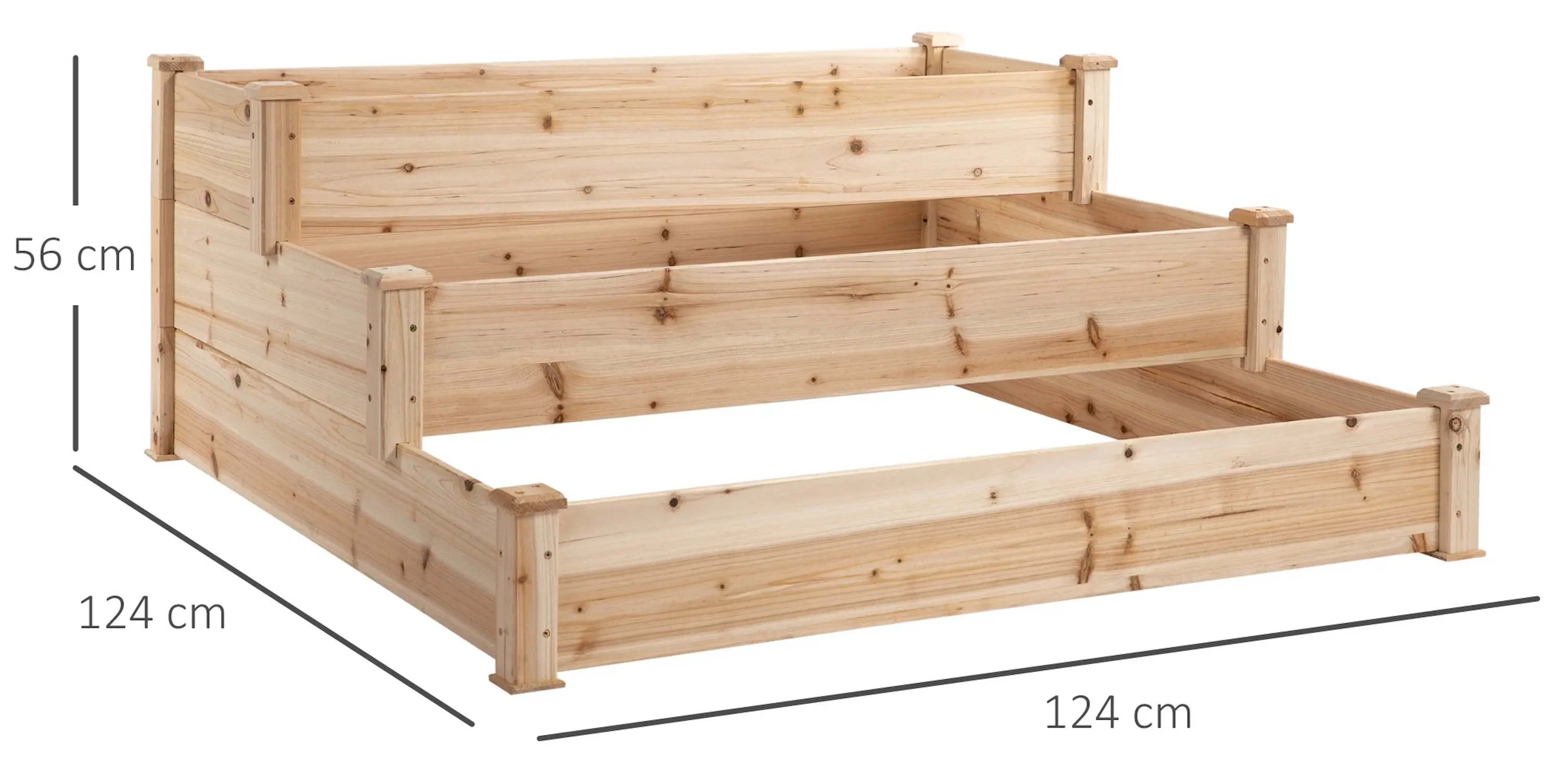 Pat de gradina inaltat Outsunny 845-451 (Natural) - 5