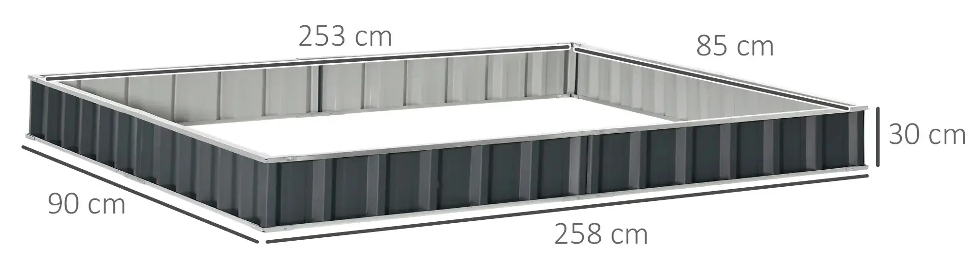 Pat de gradina inaltat Outsunny 845-644CG (Dark Grey) - 3