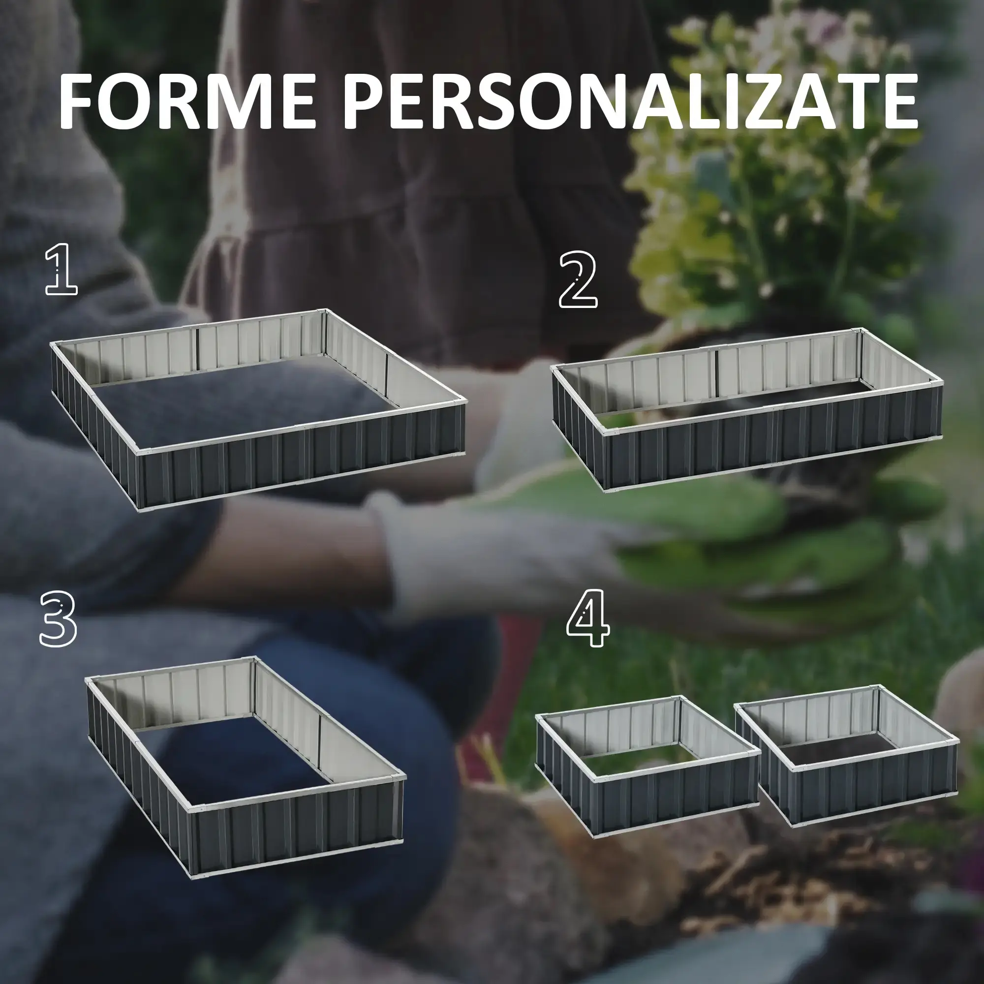 Pat de gradina inaltat Outsunny 845-644CG (Dark Grey) - 7