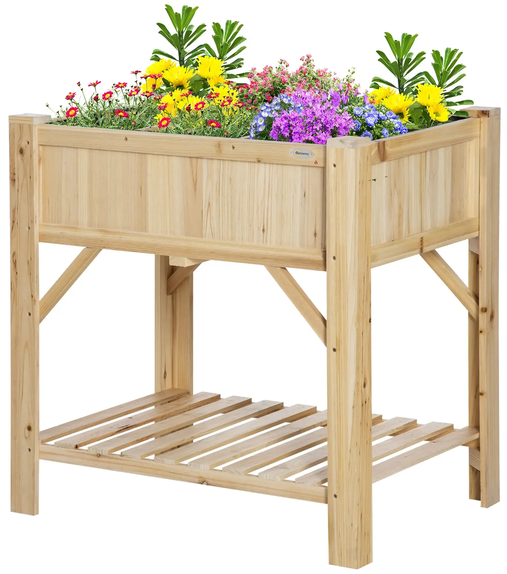 Pat de gradina inaltat Outsunny 845-656 (Natural)