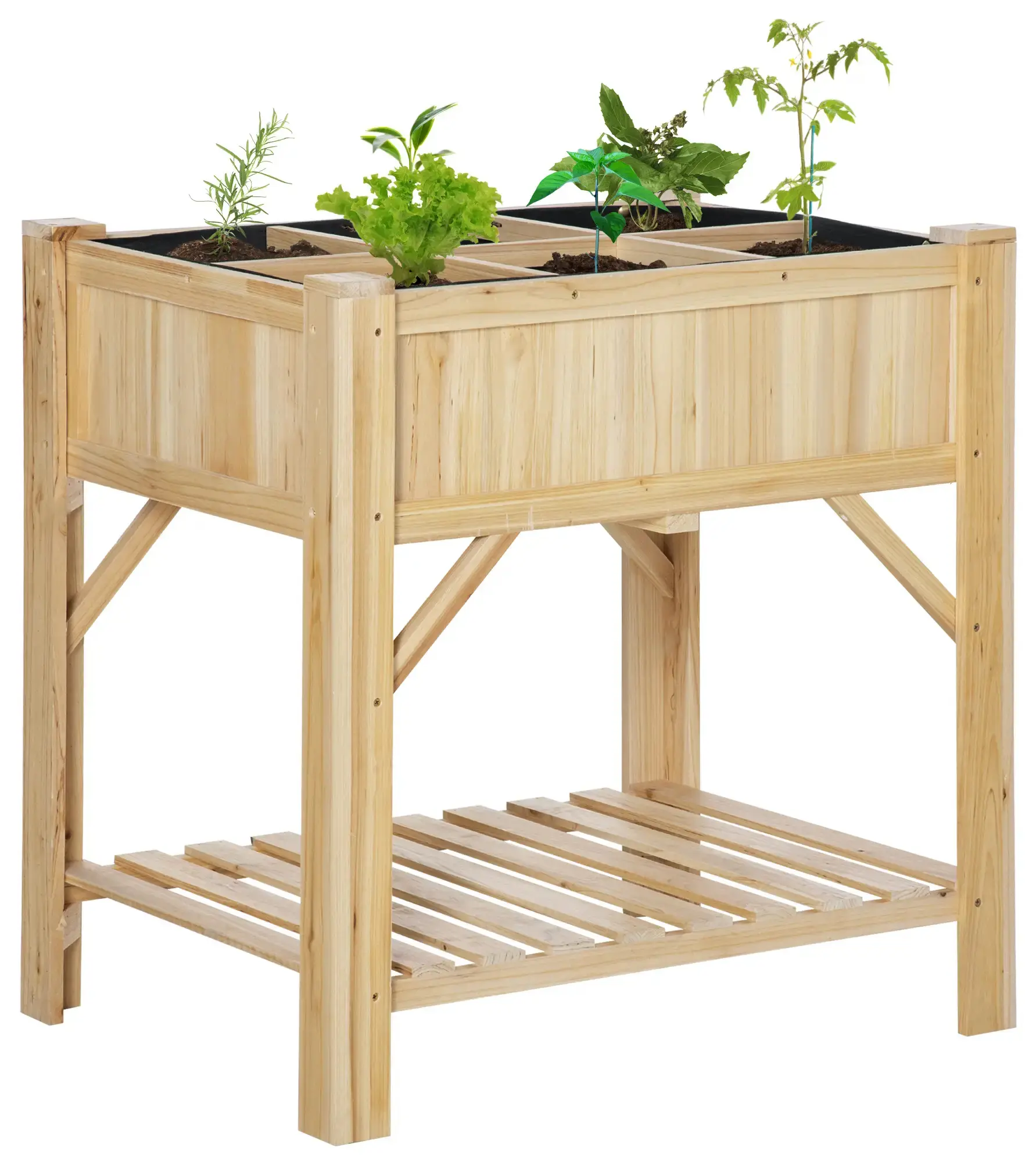 Pat de gradina inaltat Outsunny 845-656 (Natural)