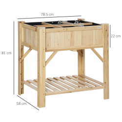 Pat de gradina inaltat Outsunny 845-656 (Natural) Thumb