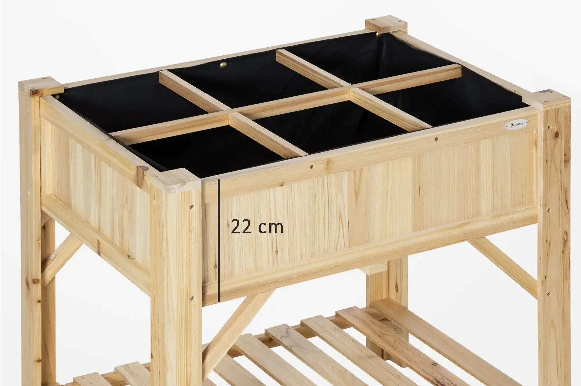 Pat de gradina inaltat Outsunny 845-656 (Natural)