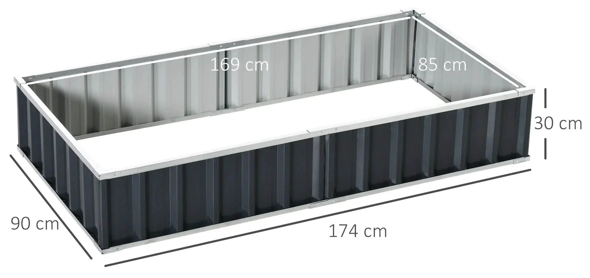 Pat de gradina inaltat Outsunny 845-674CG (Dark Grey) - 3