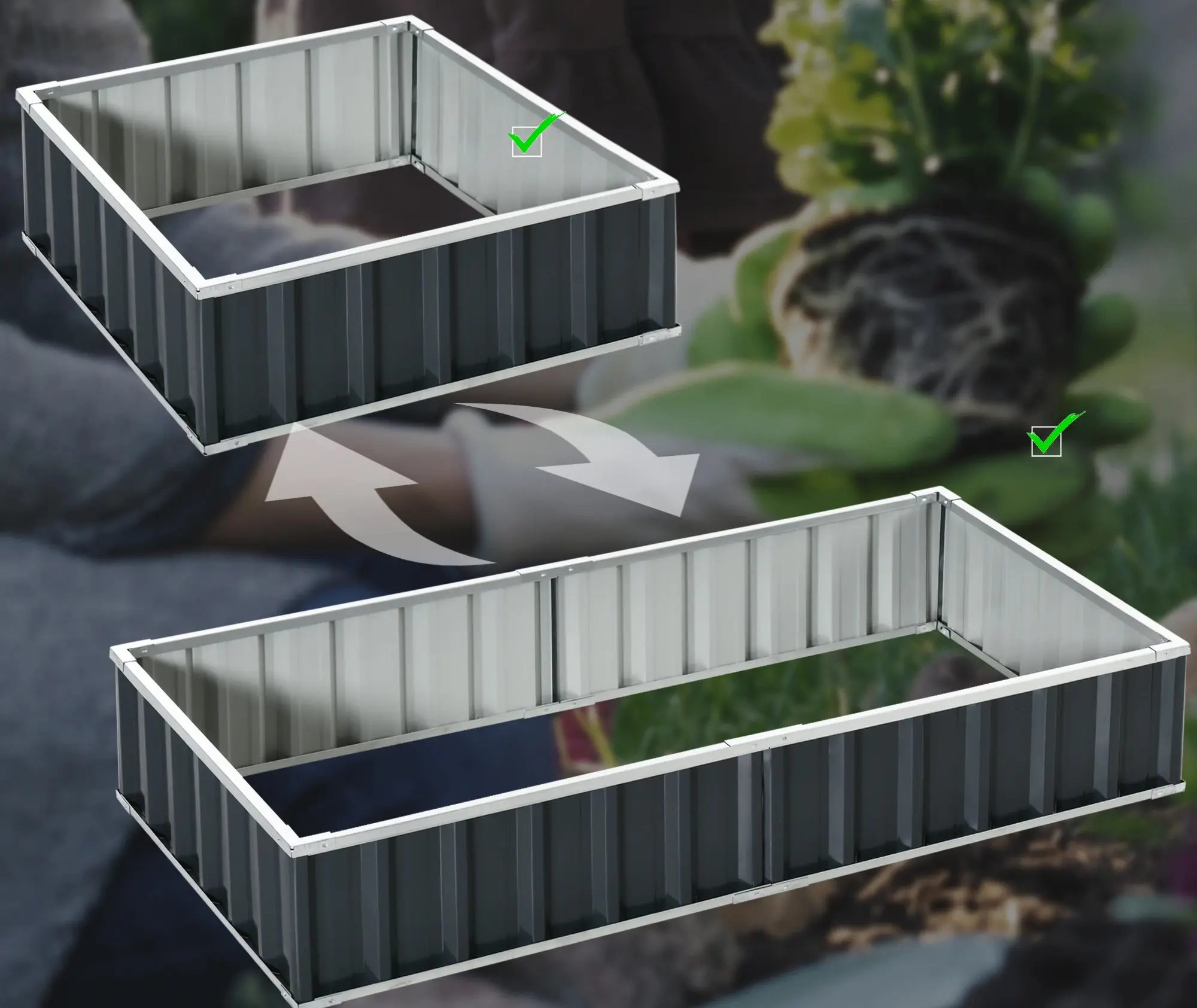 Pat de gradina inaltat Outsunny 845-674CG (Dark Grey) - 6