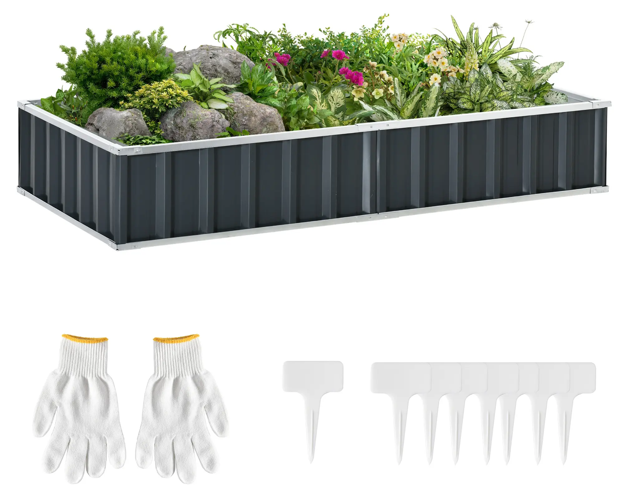 Pat de gradina inaltat Outsunny 845-674CG (Dark Grey) - 8