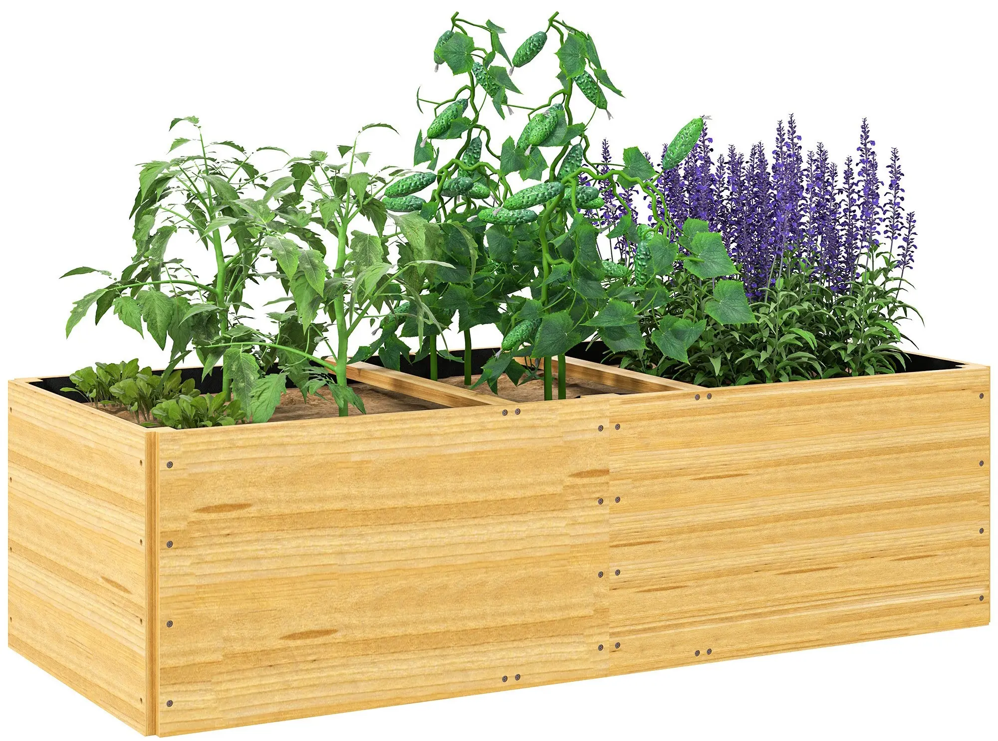 Pat de gradina inaltat Outsunny 84H-187V00ND (Natural) - 2