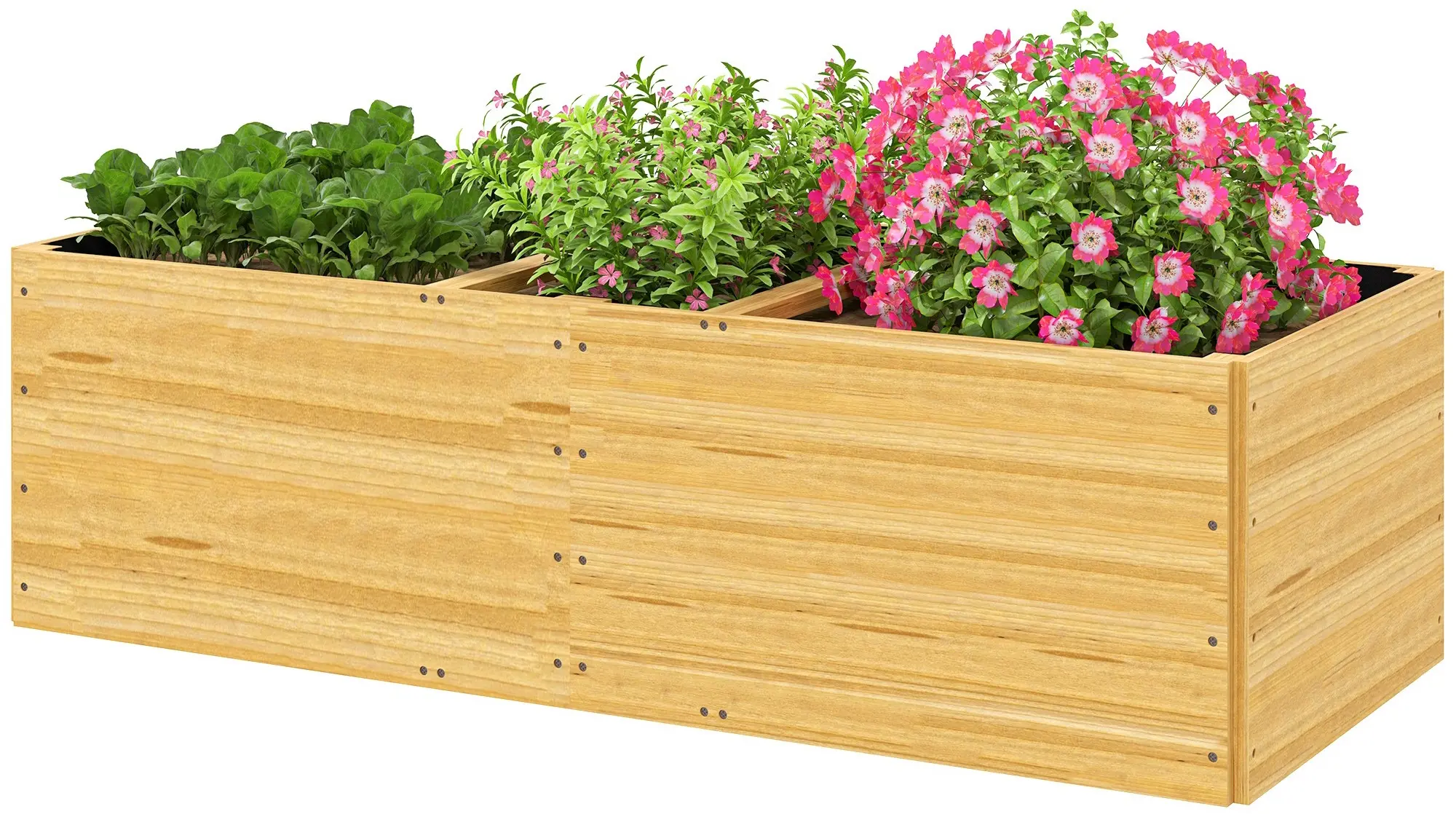 Pat de gradina inaltat Outsunny 84H-187V00ND (Natural) - 4