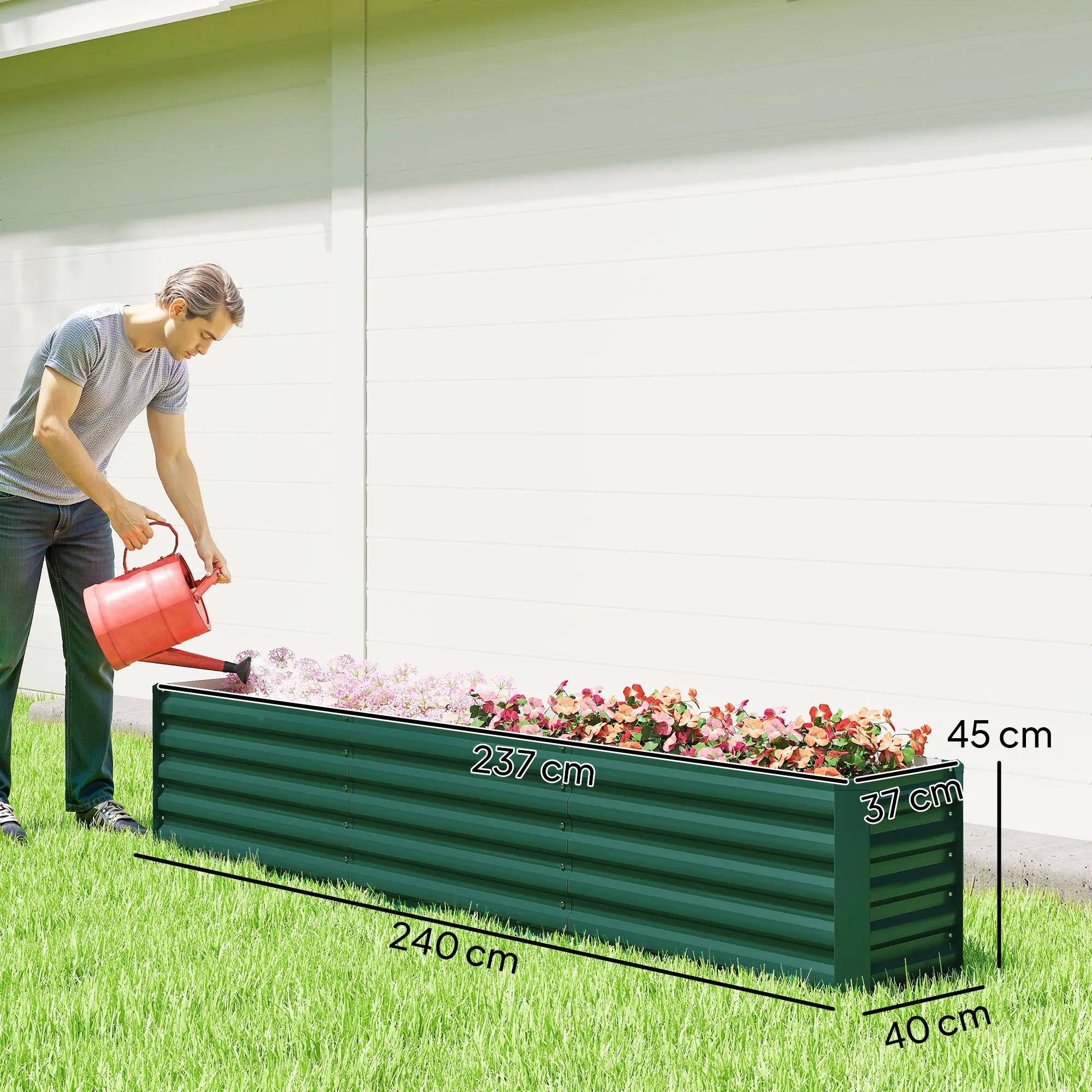 Pat de gradina inaltat Outsunny 84H-210V00GN (Green) - 10