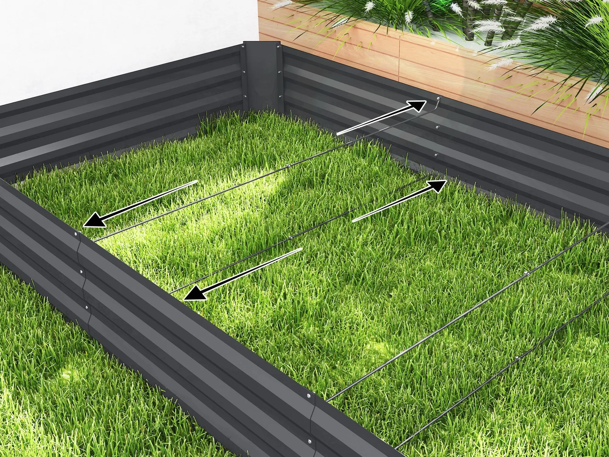 Pat de gradina inaltat Outsunny 84H-243V00CG (Dark Grey) - 7