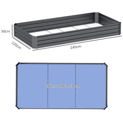 Pat de gradina inaltat Outsunny 84H-243V00CG (Dark Grey) Thumb
