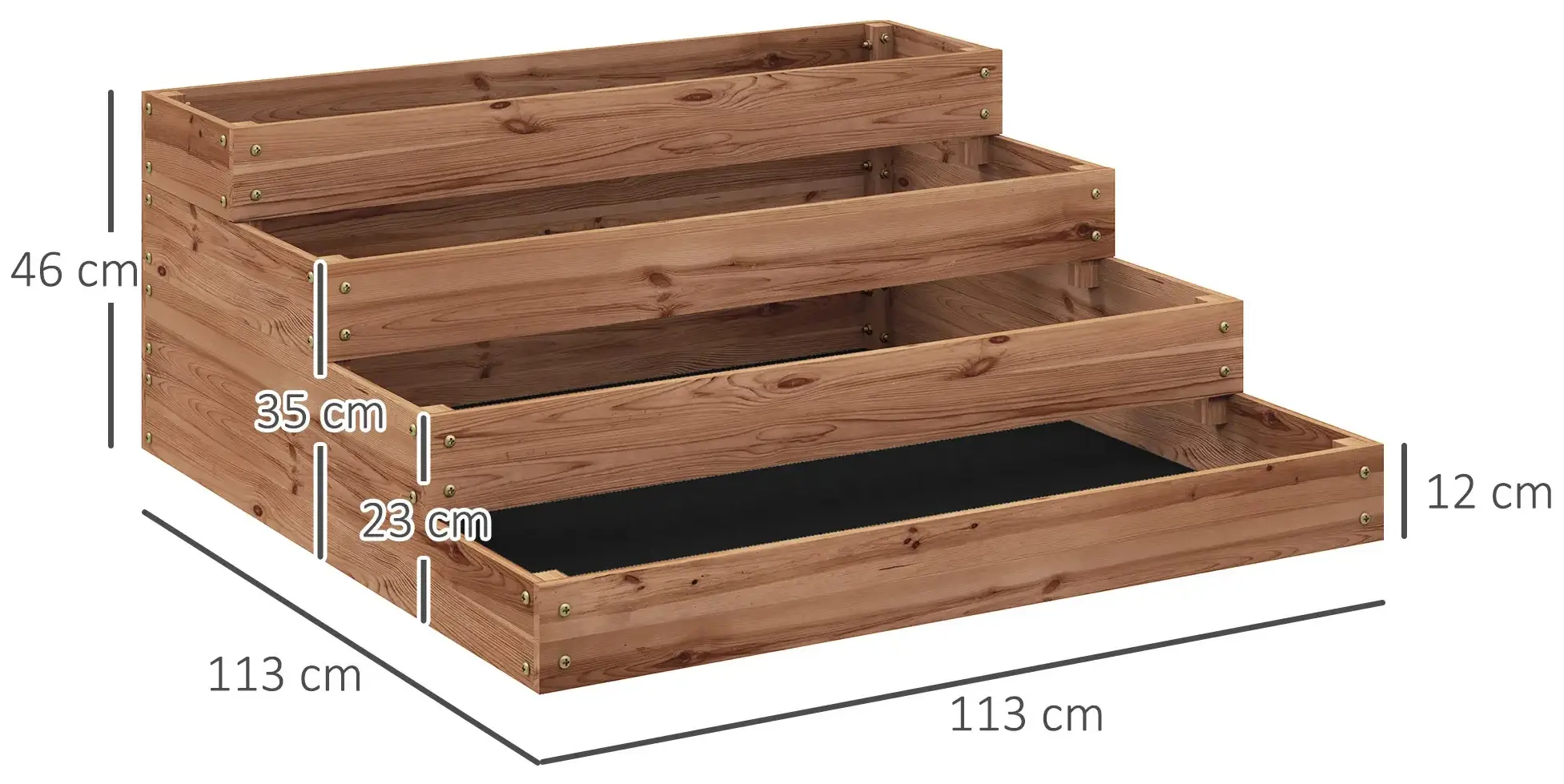 Pat de gradina inaltat Outsunny 84H-281V00CF (Brown) - 4