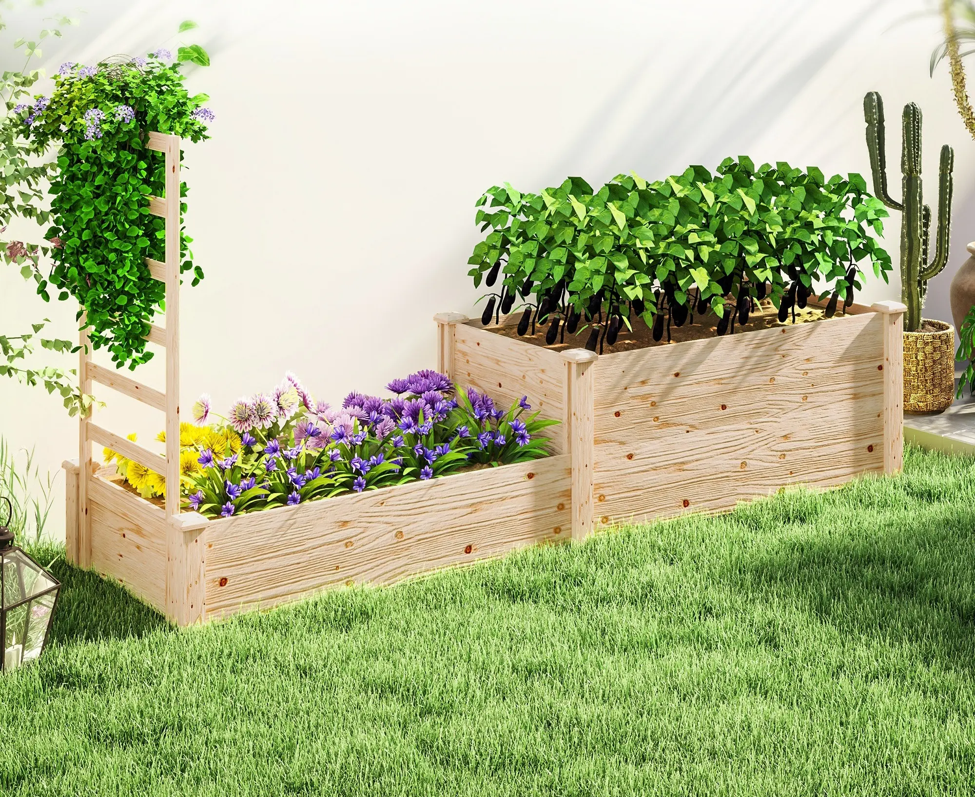 Приподнятая грядка Outsunny 84H-290V00ND (Natural) - 7