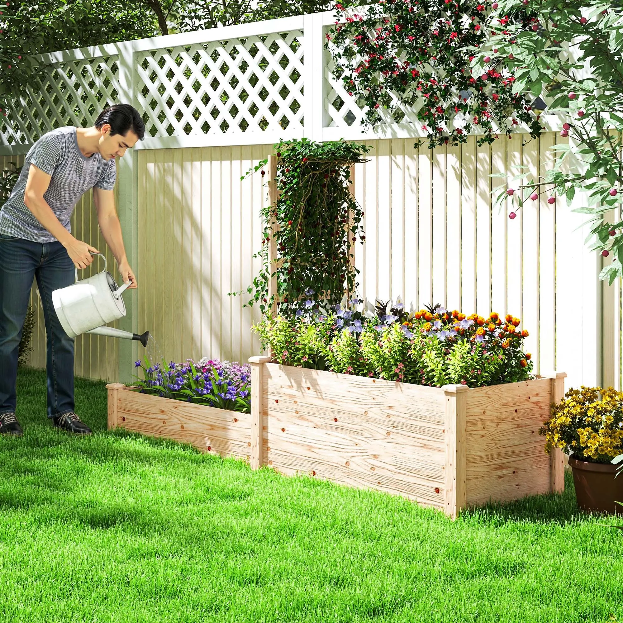 Приподнятая грядка Outsunny 84H-290V00ND (Natural) - 8