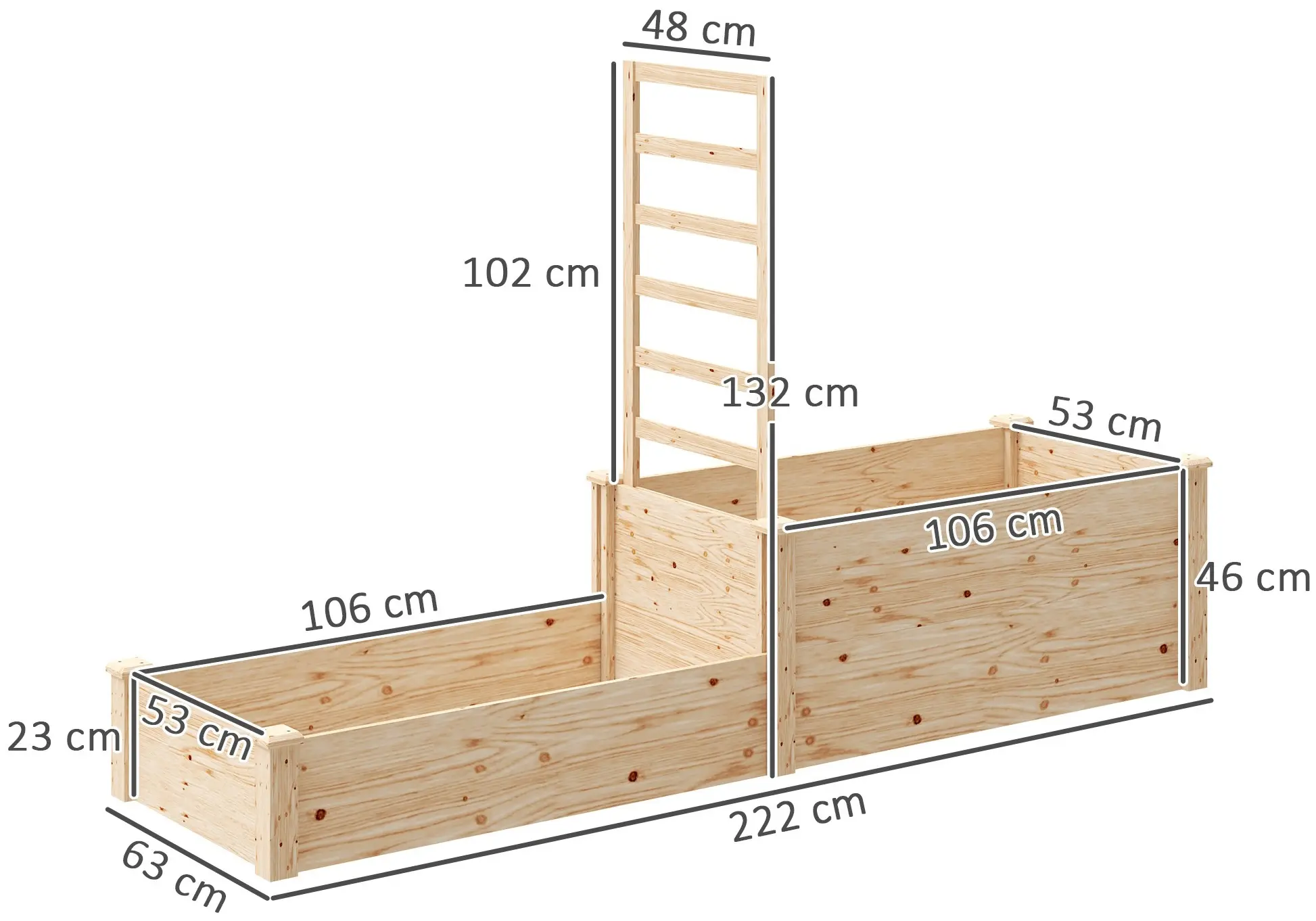 Приподнятая грядка Outsunny 84H-290V00ND (Natural) - 10