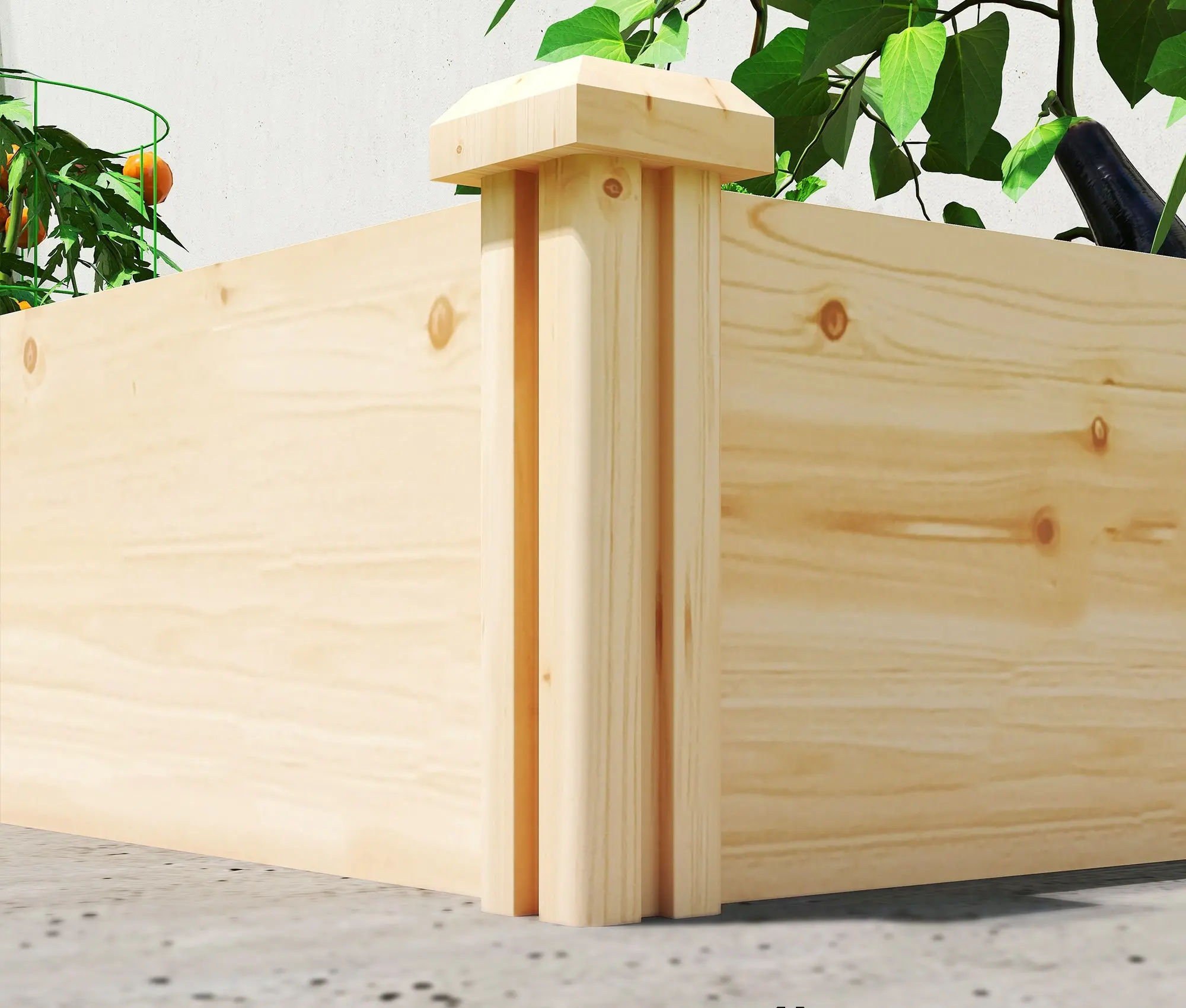 Pat de gradina inaltat Outsunny 84H-476V00ND (Natural) - 4