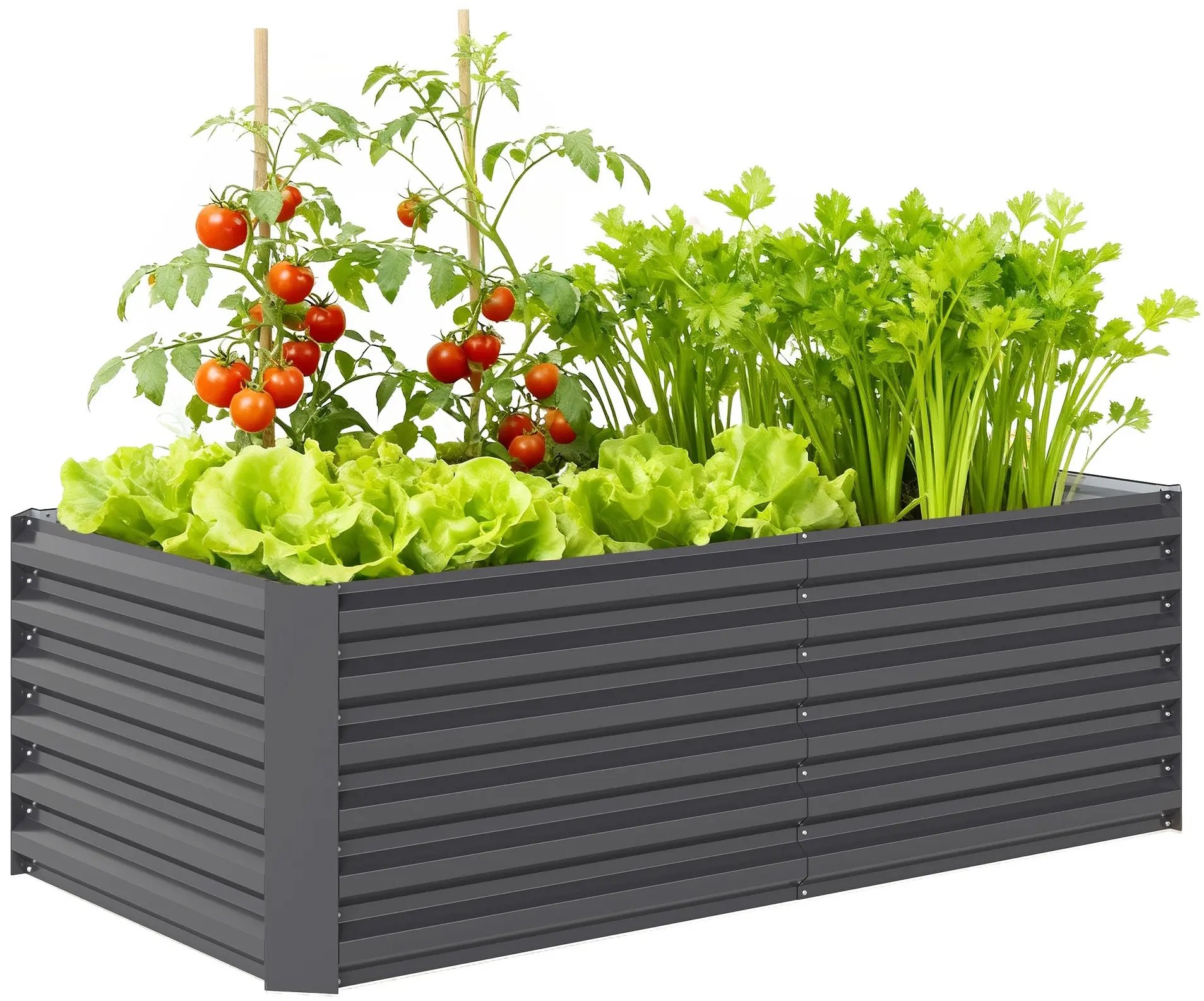 Pat de gradina inaltat Outsunny 84H-482V00CG (Dark Grey) - 4