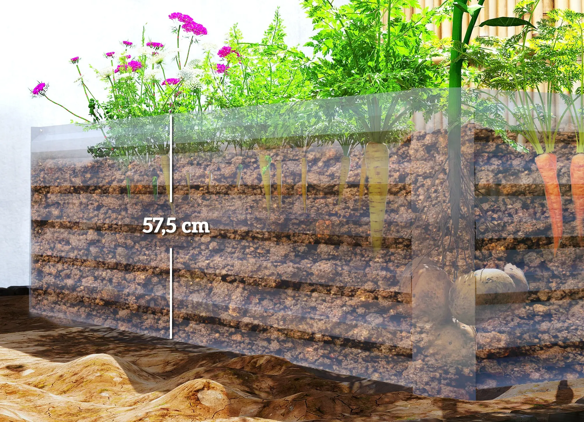 Pat de gradina inaltat Outsunny 84H-482V00CG (Dark Grey) - 7