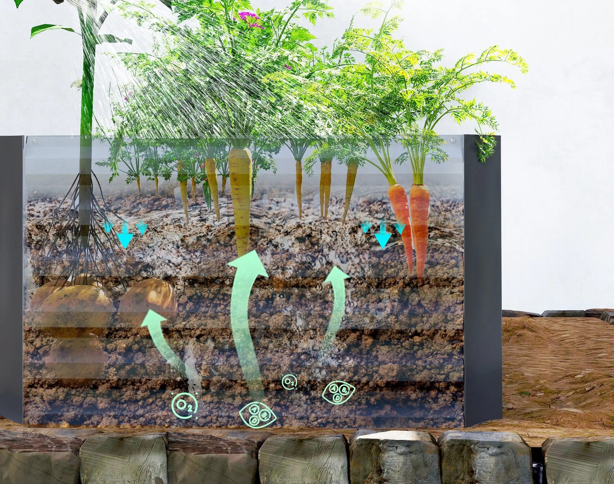 Pat de gradina inaltat Outsunny 84H-482V00CG (Dark Grey) - 8