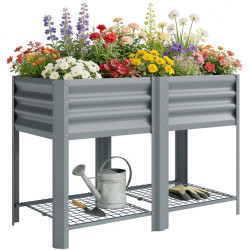 Pat de gradina inaltat Outsunny 84H-554V00LG (Light Grey) Thumb