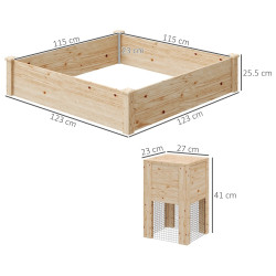 Приподнятая грядка с компостером Outsunny 84H-289V00ND (Natural) Thumb