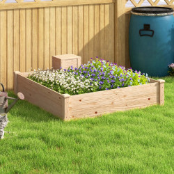 Pat de gradina inaltat cu cos de compost Outsunny 84H-289V00ND (Natural)