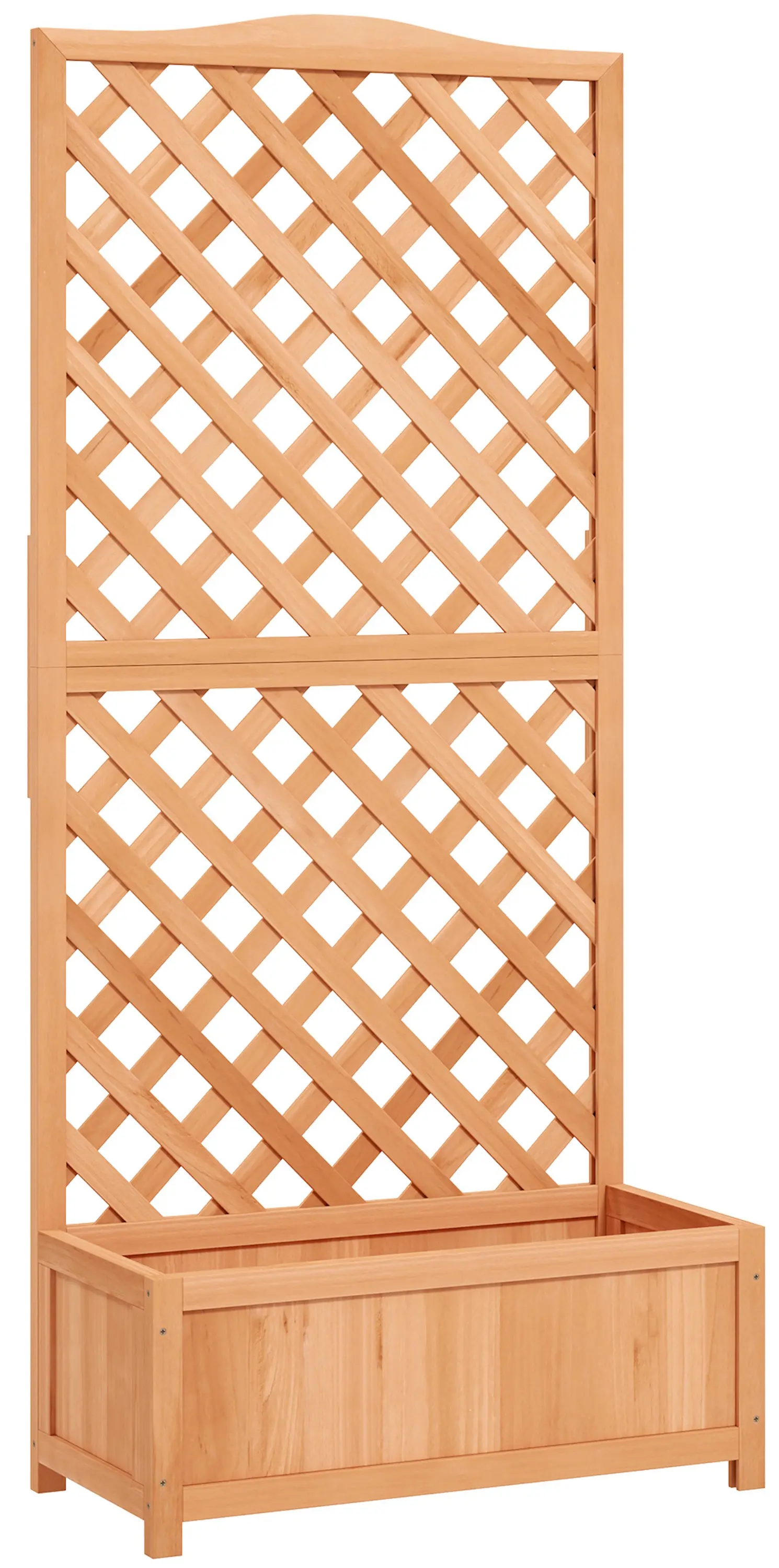 Pat de gradina inaltat cu spalier Outsunny 845-635V02BN (Brown) - 2