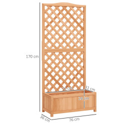 Pat de gradina inaltat cu spalier Outsunny 845-635V02BN (Brown) Thumb