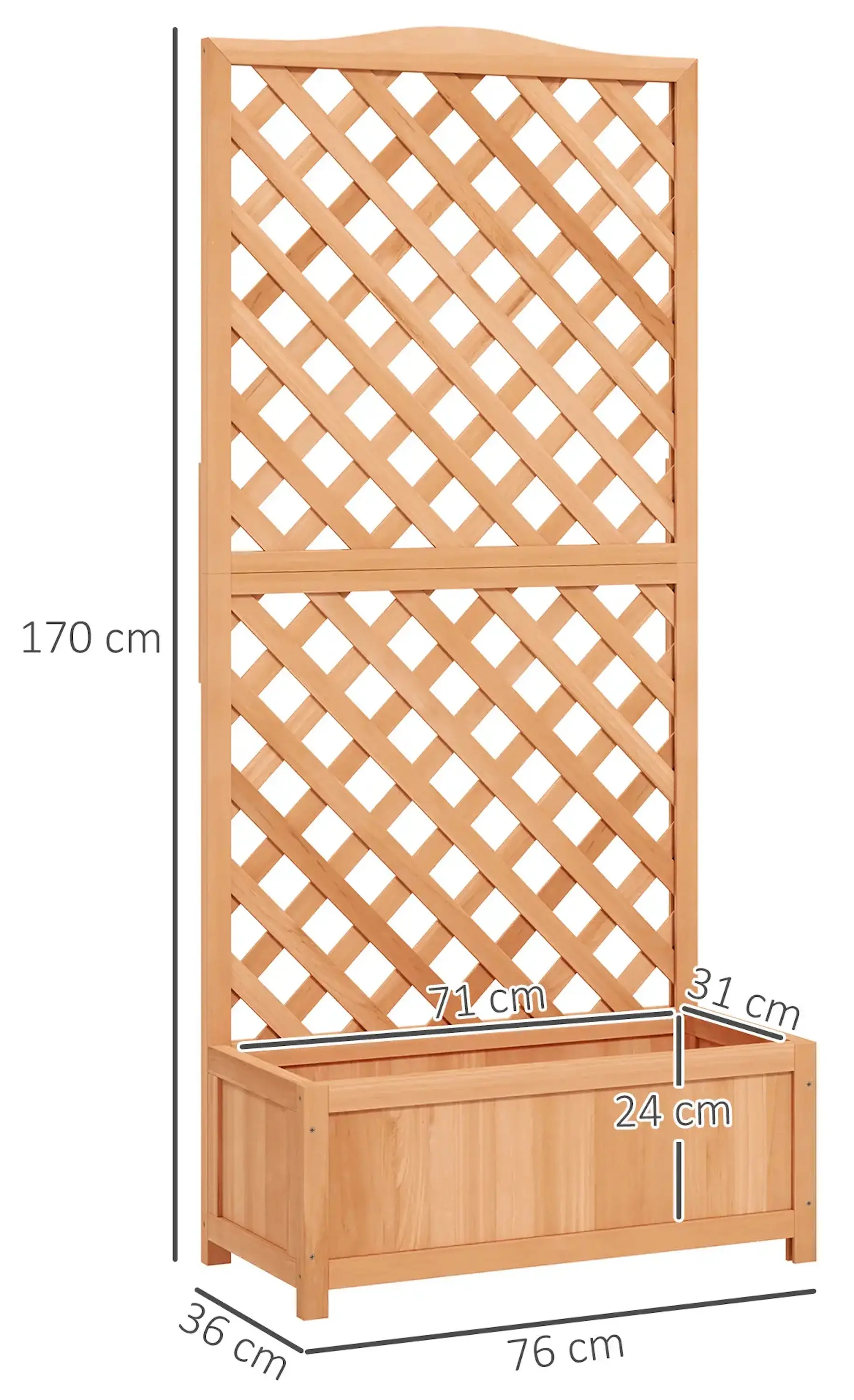Pat de gradina inaltat cu spalier Outsunny 845-635V02BN (Brown) - 5