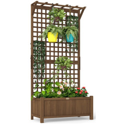 Приподнятая грядка со шпалерой Outsunny 845-792V00CF (Brown) Thumb