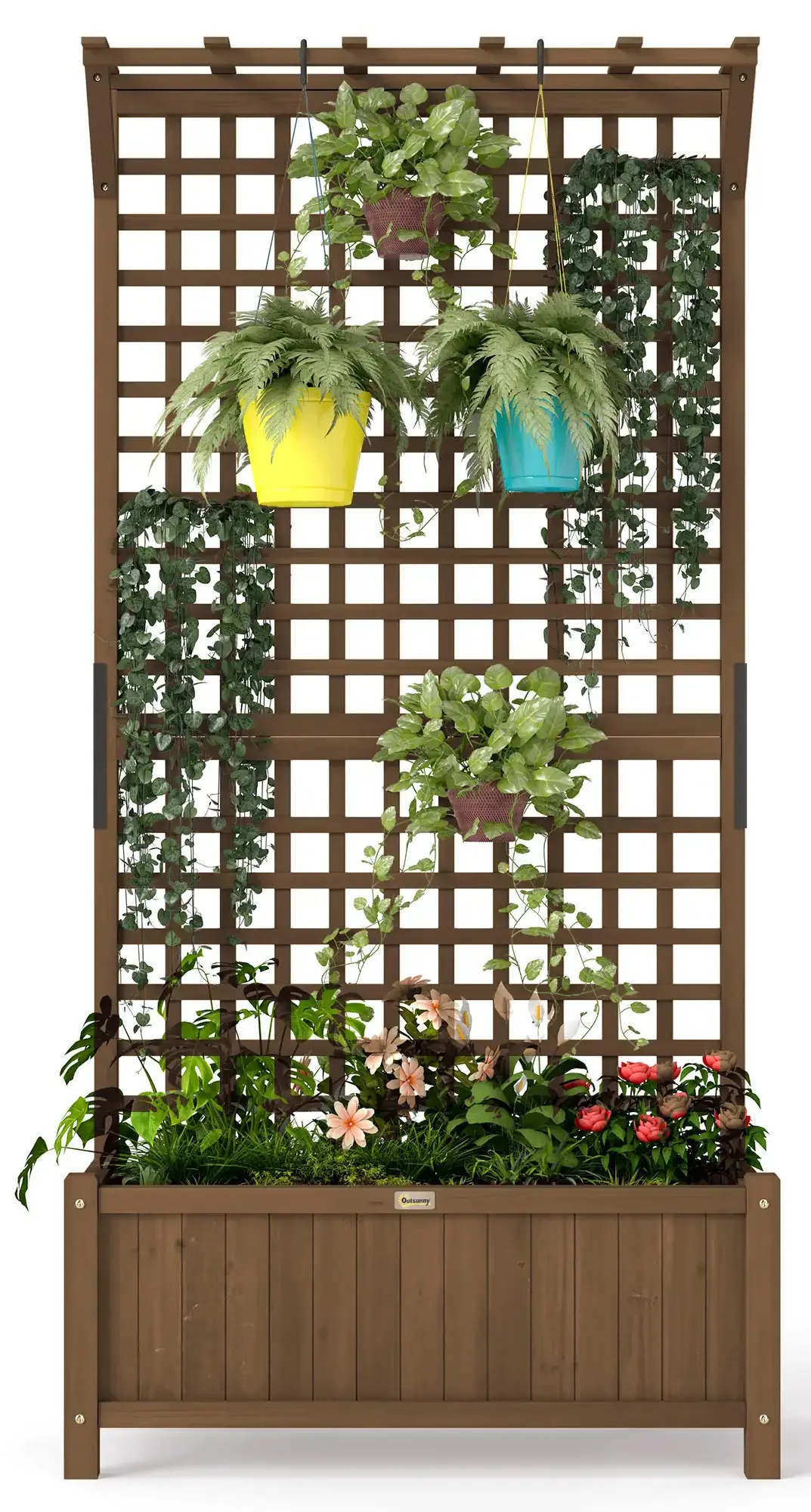 Приподнятая грядка со шпалерой Outsunny 845-792V00CF (Brown) - 3