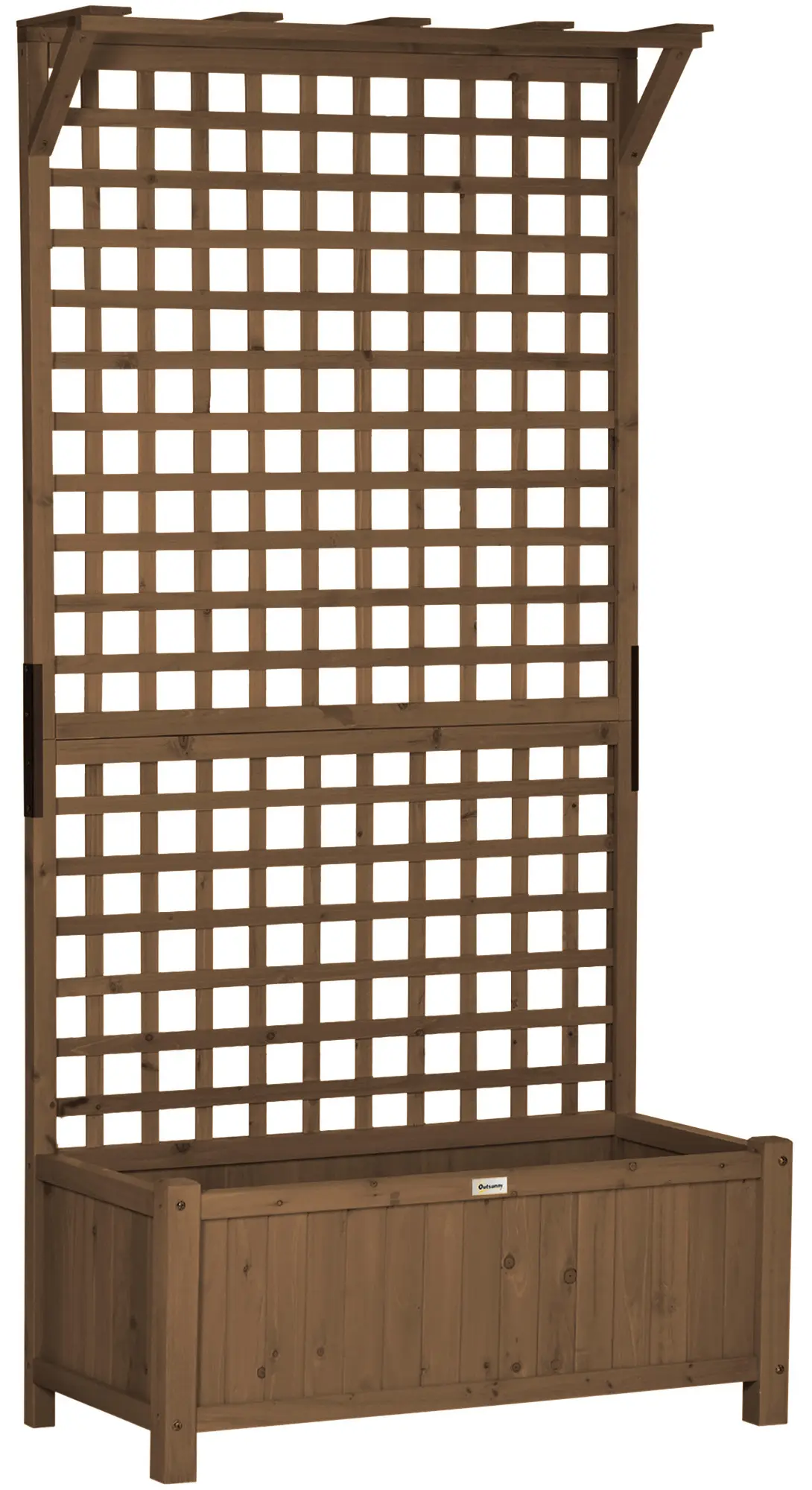 Приподнятая грядка со шпалерой Outsunny 845-792V00CF (Brown) - 4