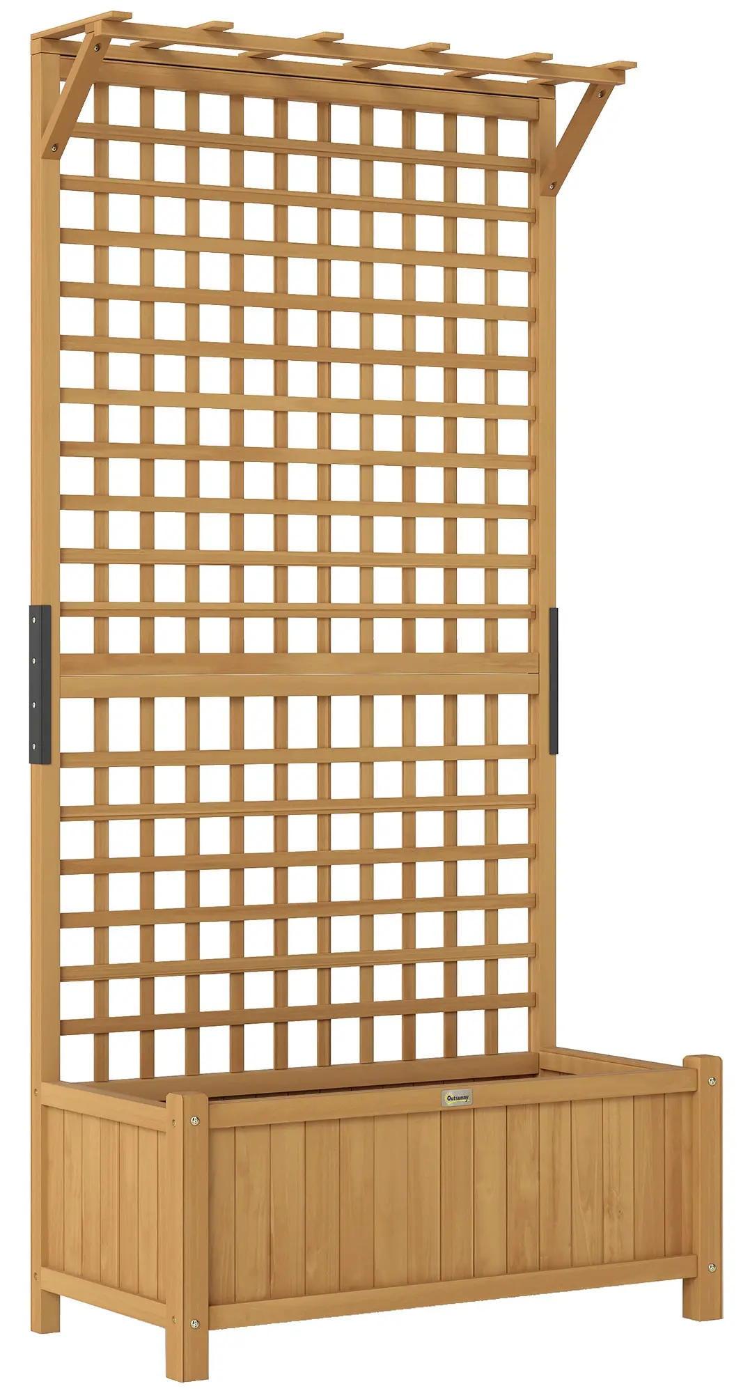 Pat de gradina inaltat cu spalier Outsunny 845-792V00YL (Yellow)