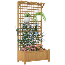 Pat de gradina inaltat cu spalier Outsunny 845-792V00YL (Yellow) Thumb